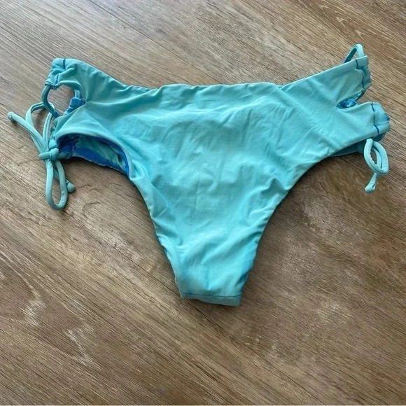 Rio de Sol Women's Bikini Bottom Tie Sides Turquoise XS Swim Beach Pool Summer - Picture 7 of 7